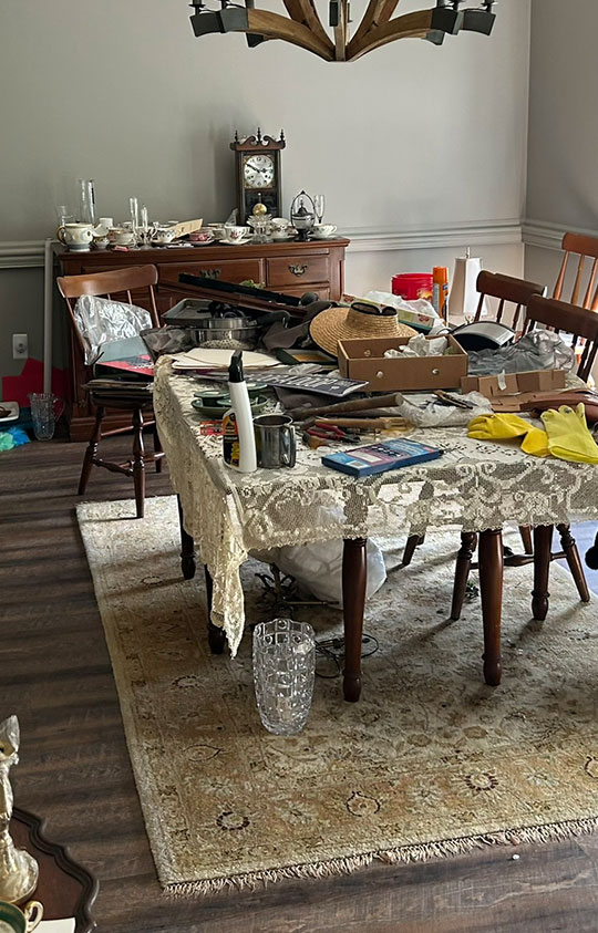 Home with pile of junk needing Junk removal