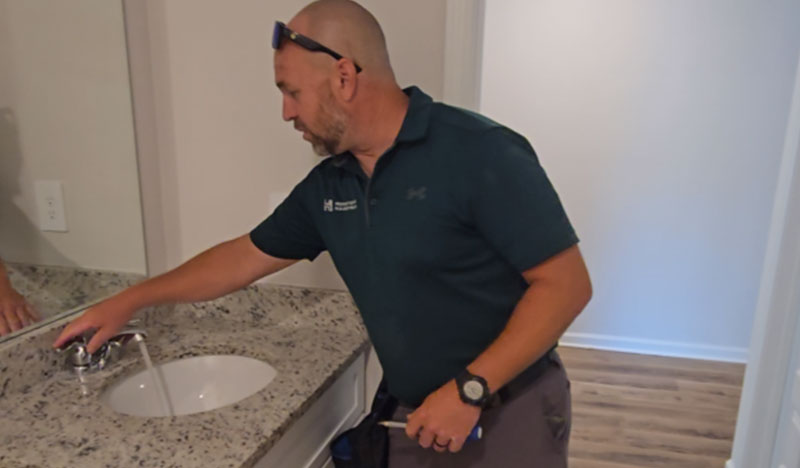 Home Inspection being done on plumbing Issue